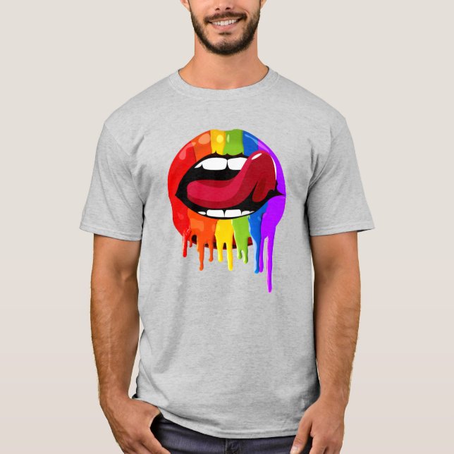 REGNBÅGS-LÄPPAR T SHIRT (Framsida)