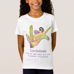 Regnbågs Lockdown Sengångare Söt Färgrik Djur Kons T Shirt