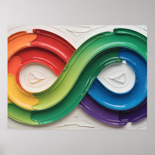 Regnbågs oändlighet Symbol Abstrakt Art Poster
