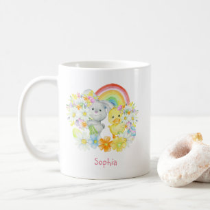 Regnbågs Påskhare och Chick Kaffemugg