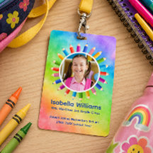 Regnbågs Pennor Foto Student ID-märke