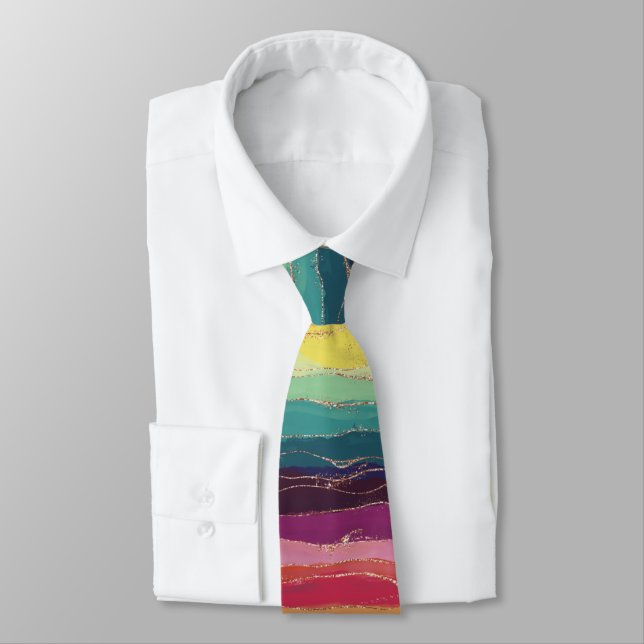 Regnbågs Pensel‑Rand Pride Slips (Bunden)