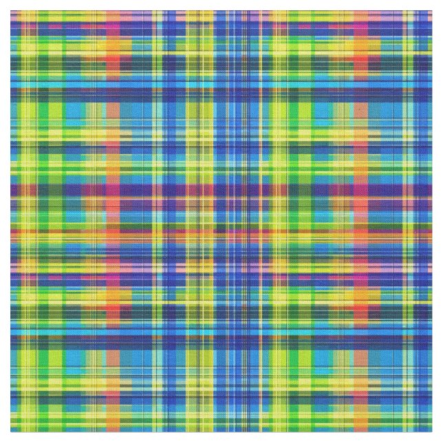 Regnbågs Picknick Plaid Tyg (Närbild)