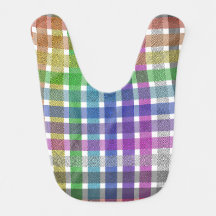 Regnbågs Plaid - Baby Bib