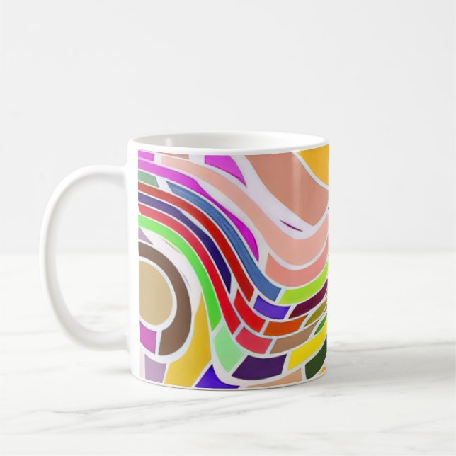 Regnbågs Pop-vågor Kaffemugg (Vänster)