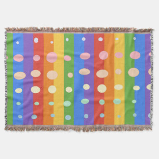 REGNBÅGS PRICKIGA RANDIGA FILT