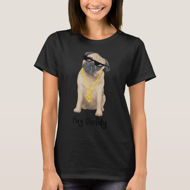 Regnbågs Pug T Shirt (Framsida)