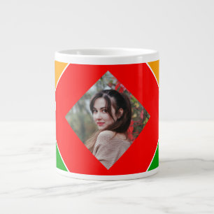 Regnbågs Pussel Bokstav X Monogram Jumbo Mugg