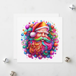 Regnbågs Santa Claus Julkort