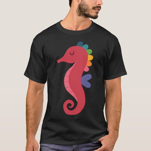 Regnbågs Sjöhäst T Shirt (Framsida)