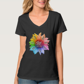 Regnbågs Solros GUD Säger att Ni är KRISTNA KÄRLEK T Shirt