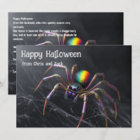 🌈🕷️Regnbågs Spindel Magi Halloween-kort