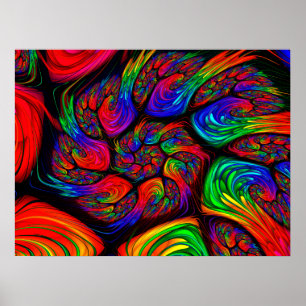 Regnbågs Spiral Fraktal Poster