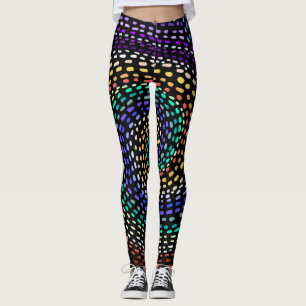Regnbågs Spiral Leggings för Kvinnor Färgrik Abs