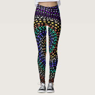 Regnbågs Spiral Leggings för Kvinnor | Färgrik Abs