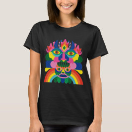 Regnbågs-Totem-Maskkonst T Shirt