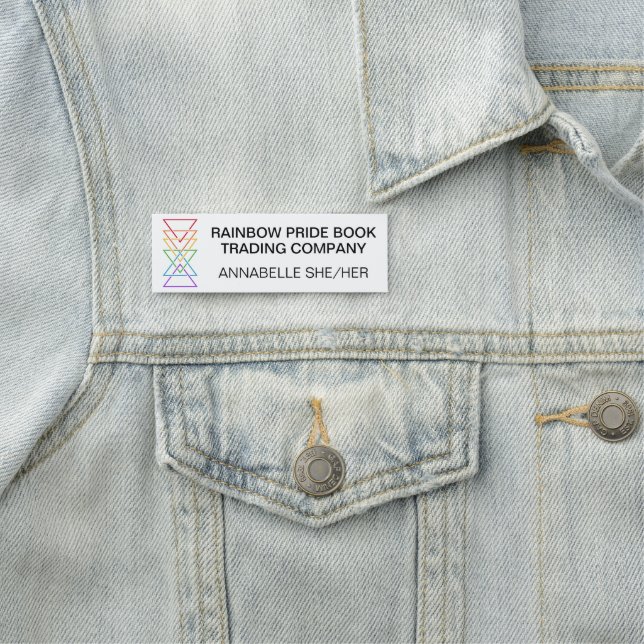 Regnbågs Triangel Företag Gay Pride Butik Namnbricka (På plats)