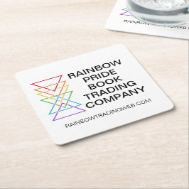 Regnbågs Triangel Företag Gay Pride Logotyp Underlägg Papper Kvadrat