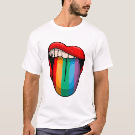 Regnbågs Tunga Pride Månad LGBTQ Modig Pride Desig T Shirt