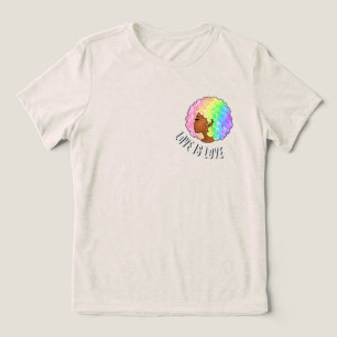 regnbågsafro HBTQ-kärlek är kärlek stolthet svart T Shirt