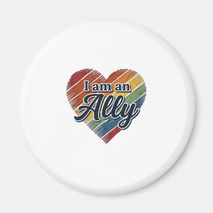 Regnbågsallierad hjärta vektor skjorta design_1 magnet