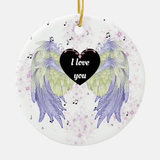 regnbågsängel vingar julgransprydnad keramik (Framsidan)