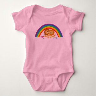 Regnbågsapparat för Tango-Cute Tecknad Lejon Baby Tee