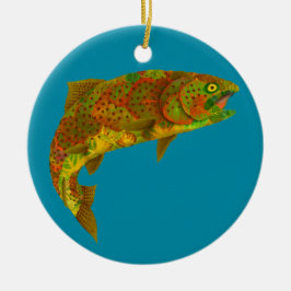 Regnbågsbåge i aspen Löv 6 Julgransprydnad Keramik