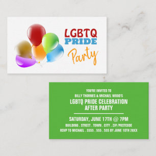 Regnbågsballonger, HGBTQ-kort Pride Party Inbjudan