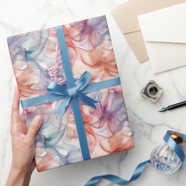 Regnbågsband på vit bakgrund  presentpapper (Gifting)
