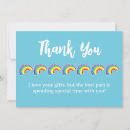 Regnbågsbarnkalas Tack Kort