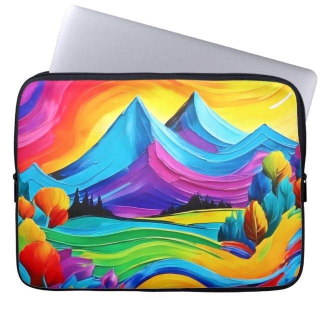 Regnbågsberg Majestät Konst Laptop Fodral (Framsidan)