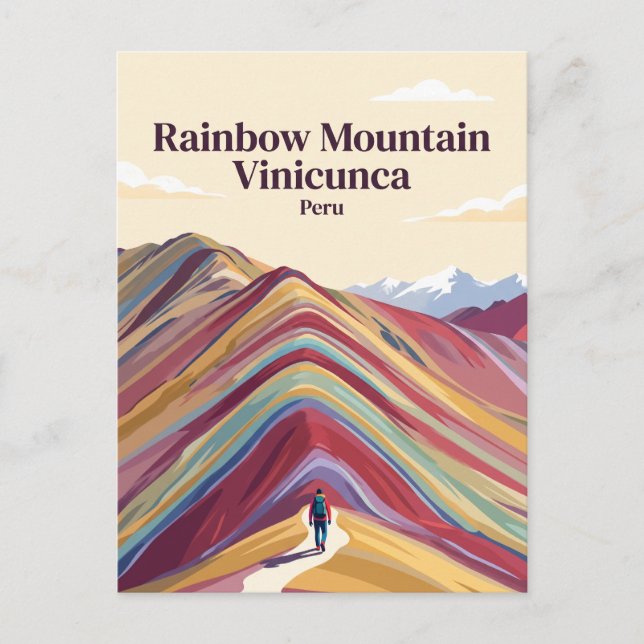 Regnbågsberget Vinicunca Peru Vykort (Framsida)