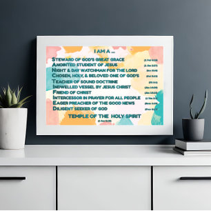 Regnbågsbibliska bekräftelser med skript 4 fototryck