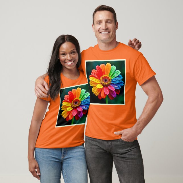 Regnbågsblad Konstblomma T Shirt (Unisex)