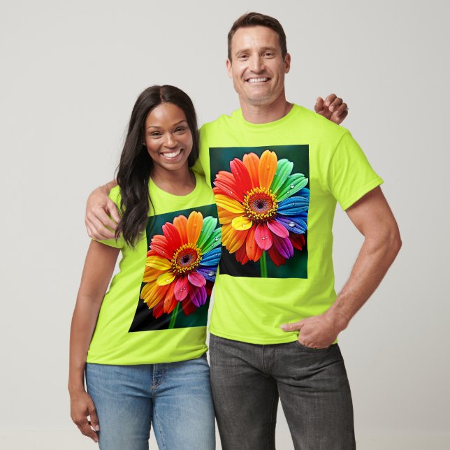Regnbågsblad Konstblomma T Shirt (Unisex)