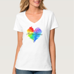 Regnbågsblad V Nacke T-skirt T Shirt
