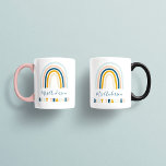 Regnbågsblått gult personligens bästa lärare kaffemugg<br><div class="desc">Regnbågsblått gult personlig mugg söt elegant,  bästa lärarsommar,  jul eller slutgåva.</div>