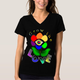 Regnbågsblomma för kärlek t shirt