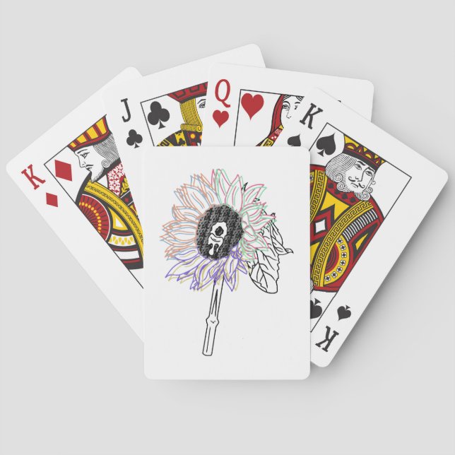 Regnbågsblomma Funky Konst Casinokort (Baksidan)