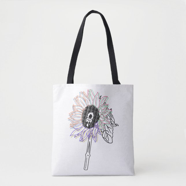Regnbågsblomma Funky Konst Tygkasse (Framsida)