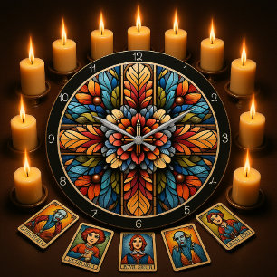 Regnbågsblomma Stained Glass-kors Stor Klocka