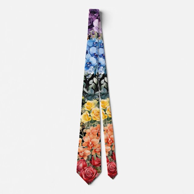 Regnbågsblommor halsduk slips (Framsida)