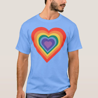 Regnbågsboende Retrohjärta T Shirt