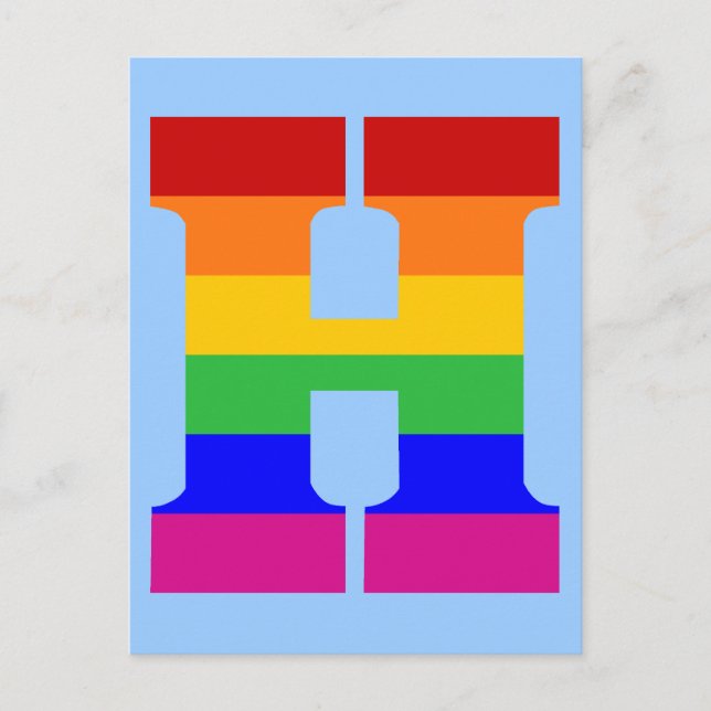 Regnbågsbokstaven H Vykort (Framsida)