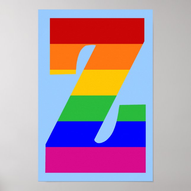 Regnbågsbokstaven Z Poster (Framsidan)