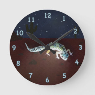 Regnbågsborre färgad gecko rund klocka
