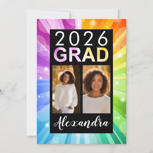 Regnbågsbubergs konstklass 2025 Photo Studenten Inbjudningar (Framsida)