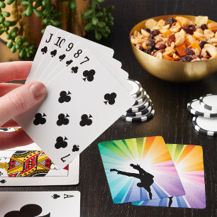 Regnbågsburst Breakdancer Siluett Casinokort