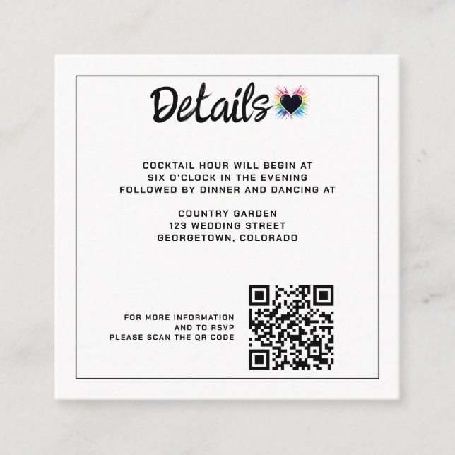 Regnbågsburst QR-kod Tilläggskort (Framsida)